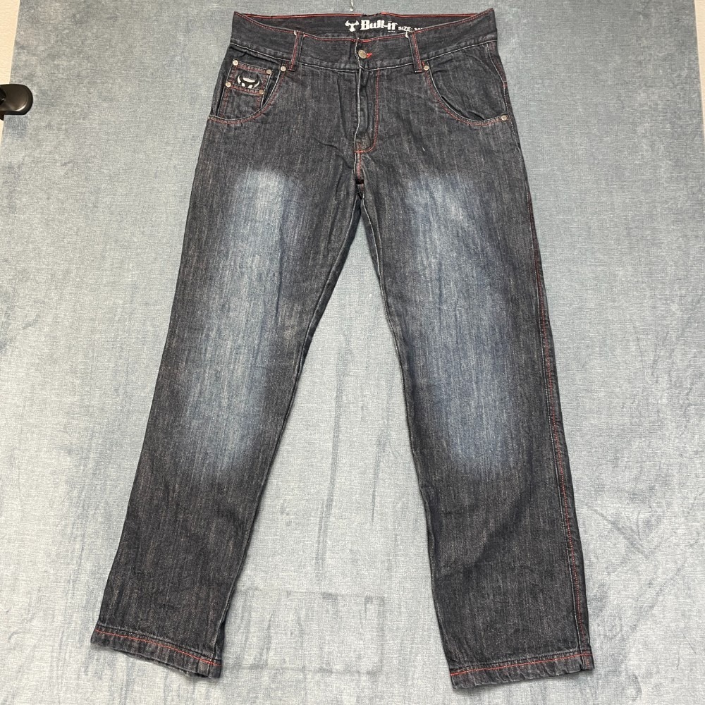 Bull-It Jeans Womens 36R 37x32 Gray Denim Straight Leg Medium Wash High Waist